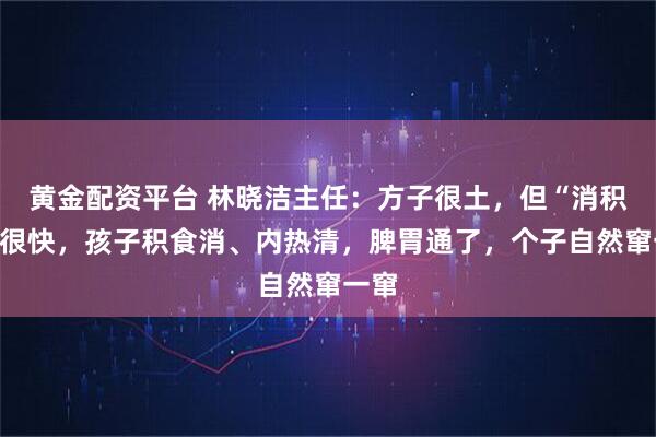 黄金配资平台 林晓洁主任：方子很土，但“消积食”很快，孩子积食消、内热清，脾胃通了，个子自然窜一窜